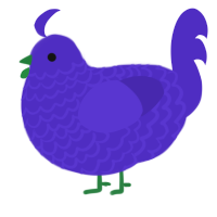 A indigo chicken with a lace pattern