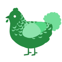 A viridian and spring chicken with a half-lace pattern