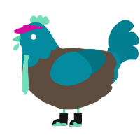 A bark and sea chicken with a head pattern