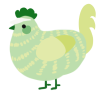 A gluppy and lemon chicken with a bar pattern