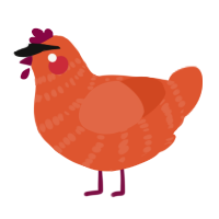 A vermilion chicken with a bar pattern
