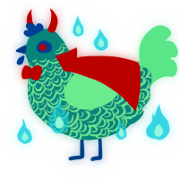 A sea and mint chicken with a double-lace pattern