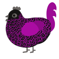 A black and plum chicken with a double-lace pattern