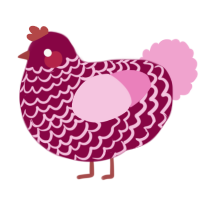 (unnamed), a maroon and pink chicken with a lace pattern