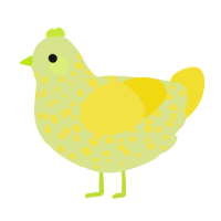 A lemon and yellow chicken with a speckle pattern