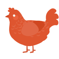 Vermillion I, a vermilion chicken with a half-lace pattern