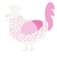 Streetlight, a white and pink chicken with a lace pattern