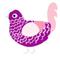 Frost, a plum and rose chicken with a lace pattern