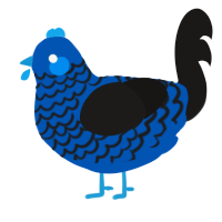 (unnamed), a ultramarine and sable chicken with a lace pattern