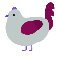 A silver and wine chicken