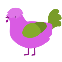 A orchid and chartreuse chicken