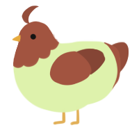 A apple and russet chicken with a head pattern