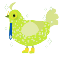 A lime and lemon chicken with a speckle pattern