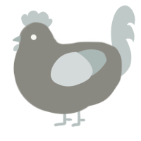 A ash and silver chicken