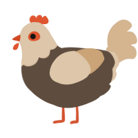 Turkey, a bark and beige chicken with a head pattern