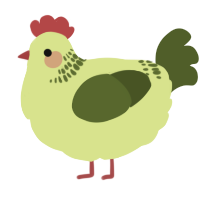 Min, a lemon and olive chicken with a neck-band pattern