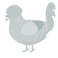 A silver chicken with a lace pattern
