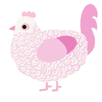 (unnamed), a white and pink chicken with a double-lace pattern