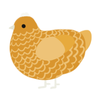 A orange and honey chicken with a lace pattern