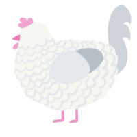 (unnamed), a white and mist chicken with a lace pattern