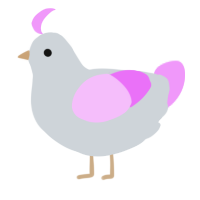 A mist and lavender chicken