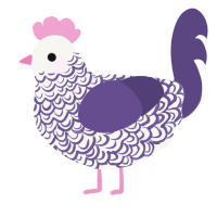 Dawnveil, a white and overcast chicken with a double-lace pattern