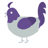 A silver and overcast chicken with a head pattern
