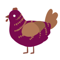 halcyon, a wine and brown chicken with a half-bar pattern