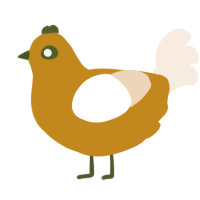 senf, a ochre and cream chicken