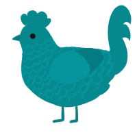 what da teal, a teal chicken with a lace pattern