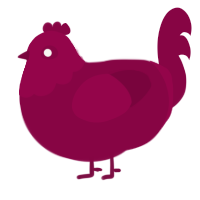 A maroon chicken with a head pattern