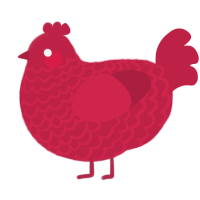 Crimson I, a crimson chicken with a lace pattern