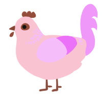 (unnamed), a rose and lavender chicken with a neck-band pattern