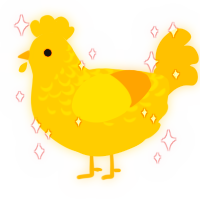 A orange and ochre chicken with a half-lace pattern