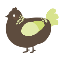 A bark and lemon chicken with a neck-band pattern