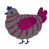 (unnamed), a grey and wine chicken with a bar pattern