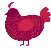 Cherry, a maroon and crimson chicken with a lace pattern