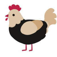 A sable and beige chicken with a head pattern