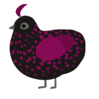 A sable and wine chicken with a speckle pattern