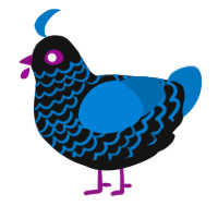 (unnamed), a black and sapphire chicken with a lace pattern