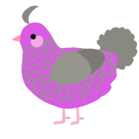 A orchid and ash chicken with a lace pattern