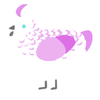 A white and orchid chicken with a half-lace pattern