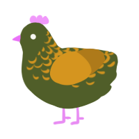 antique book, a olive and ochre chicken with a half-lace pattern