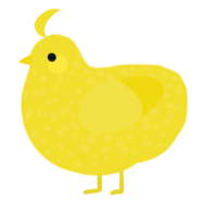 Yellow, a yellow chicken with a speckle pattern