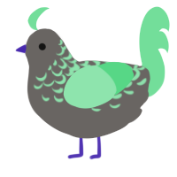 A grey and spring chicken with a half-lace pattern