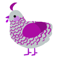 A silver and plum chicken with a lace pattern