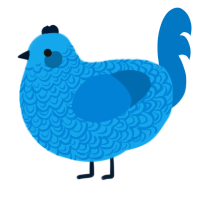 A sky and sapphire chicken with a double-lace pattern