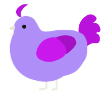 A lilac and amethyst chicken