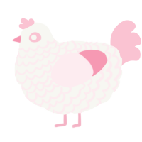 (unnamed), a white and rose chicken with a lace pattern