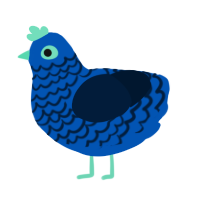 Blueberry Pie, a ultramarine and tumblr chicken with a lace pattern